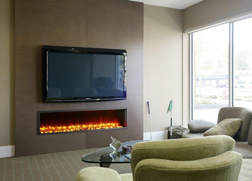 Plasma electric fireplace in the living room