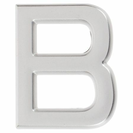 Písmeno " B" Larvij samolepiaca plastová matná chrómová farba