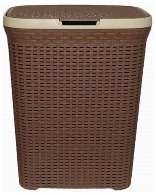Laundry basket with lid 60 l Violet Rattan brown (1860/1)