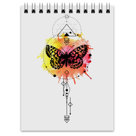 Printio notesbog sommerfugl abstrakt geometri