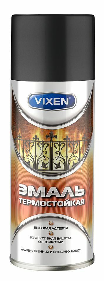 Heat-resistant aerosol enamel Vixen 500 ml black color