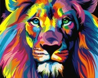 Maleri på lerret Rainbow Lion, mini