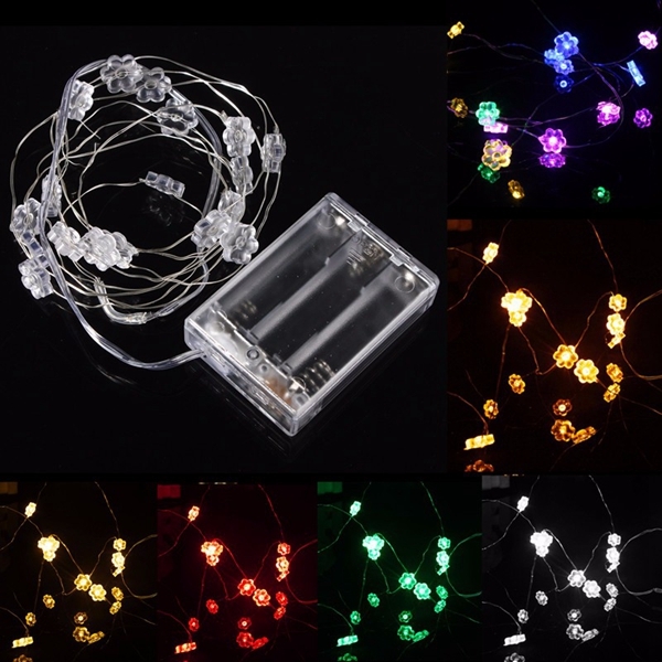 Hexagon Petalless Flower Battery Operated Christmas String Lights Fairy Party Wedding Decor