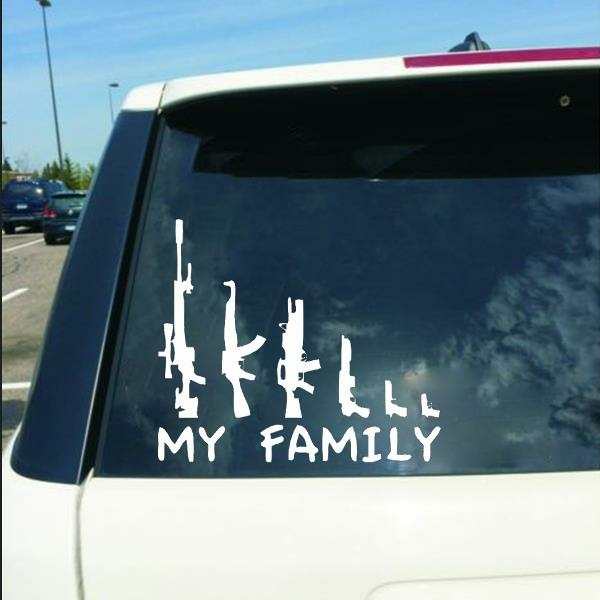 Car Sticker MY FAMILY Lettering Buttons Car Truck Bumper Window Mirror Decoration