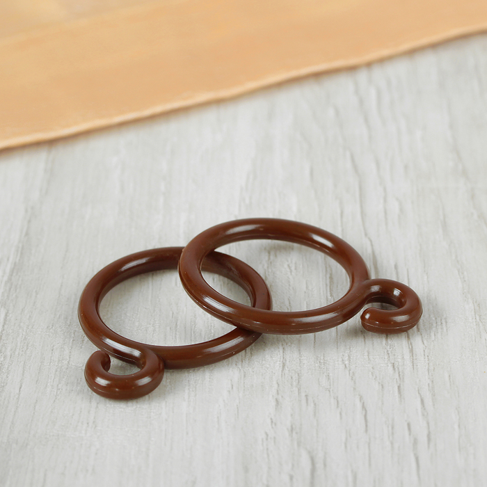 Anello per tende con gancio, d = 35 mm, marrone