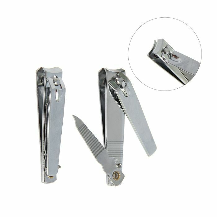 Manicure clipper nippers, med fil, 5,5 (± 0,5) cm, sølvfarve