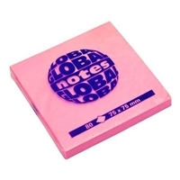 Sticky note -papir, 75x75 mm, lyserødt, 80 ark