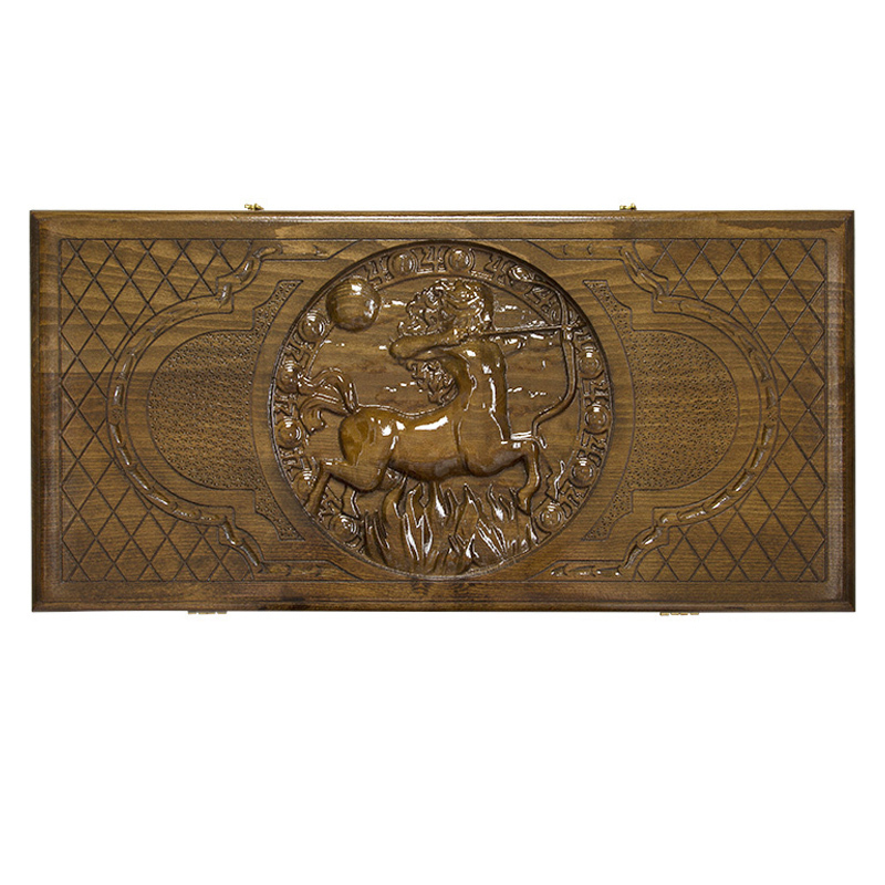 Backgammon carved Ustyan Zodiac Sagittarius