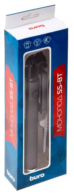 Stativový monopod Buro Selfie SS-BT-BK manuál černý / stříbrný nerez + plast