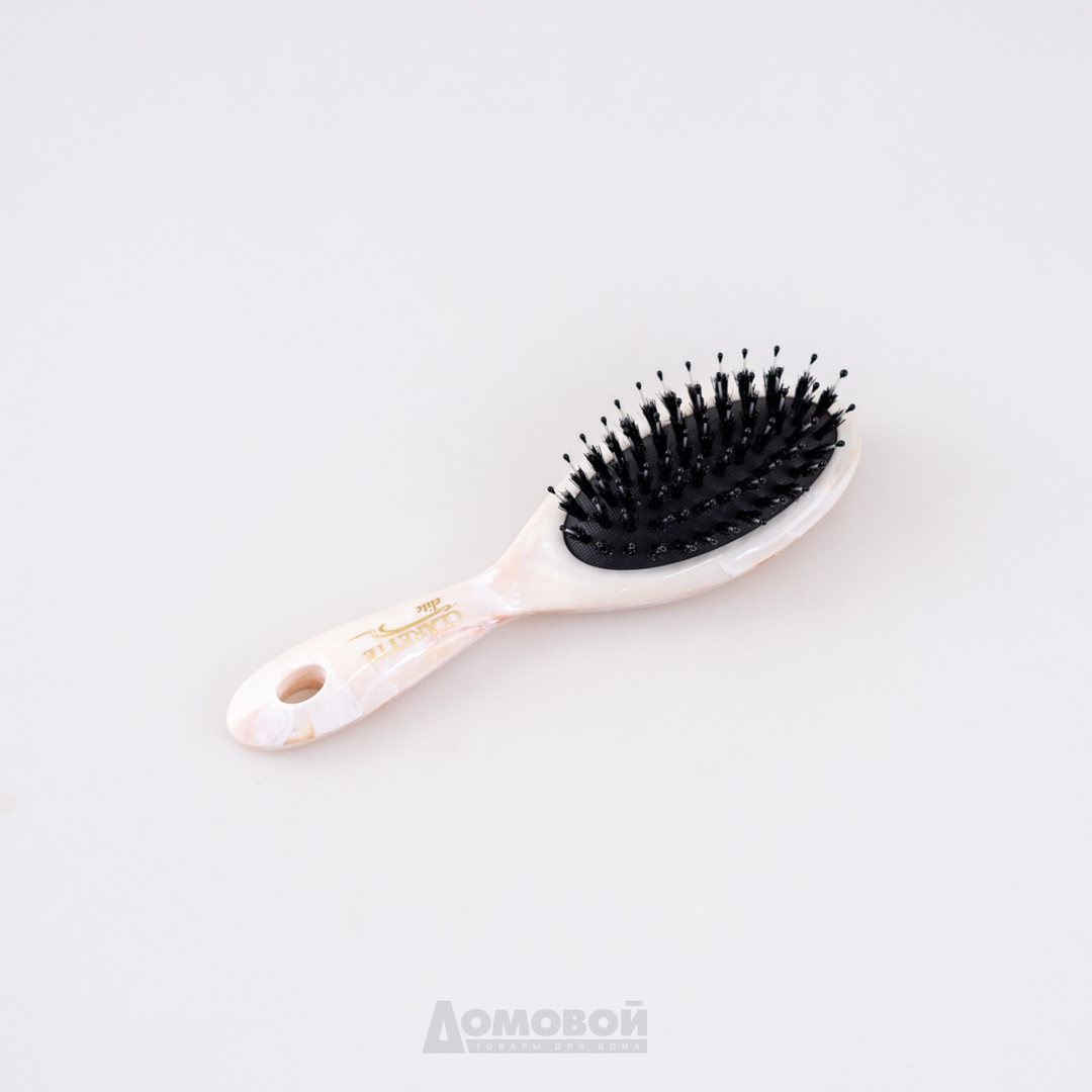Hair brush on a pillow with mixed bristles (compact) CLARETTE Marble