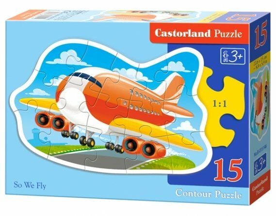 Puzzle Castor Land Airplane 15 pièces La taille de l'image assemblée: 23 * 16,5 cm.