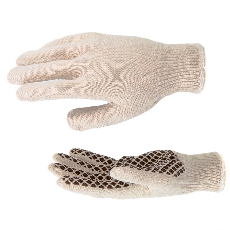 Gebreide handschoenen, PVC-gel-dambordcoating, overlock Rusland Sibrtech