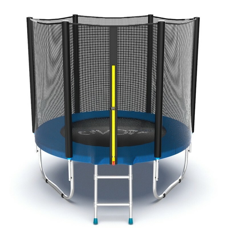 Dış ağ ve merdivenli trambolin EVO Jump Dış 6ft, mavi