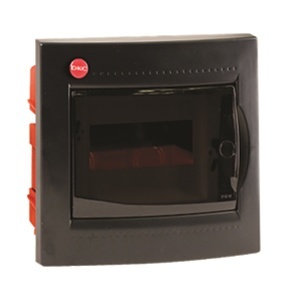 Ankastre kutu DKC 81508 8 modüllü, siyah kapılı