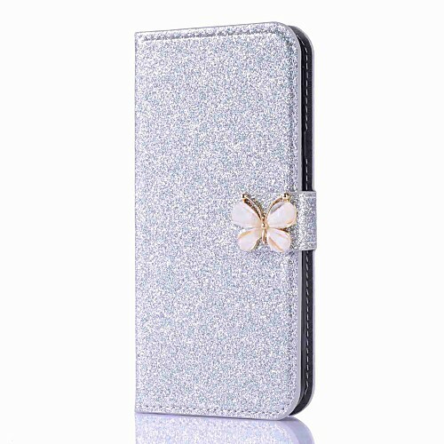 Case For Samsung Galaxy J7 (2017) / J5 (2017) Wallet / Card Holder / Rhinestone Full Body Cases Butterfly Hard PU Leather for J7 (2017) / J7 (2016) / J5 (2017)
