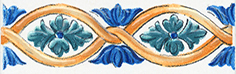 Capri Majolica STG \\ A460 \\ 5232 ohraničení dlaždic (modrá), 20x6,3 cm