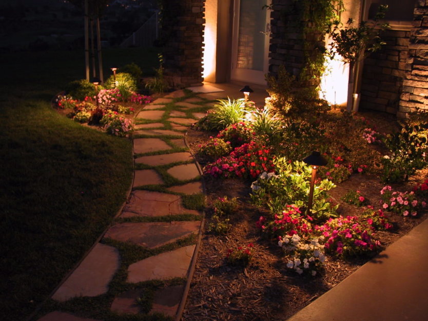 Garden path made of natural stone