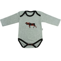 Body-droplet with long sleeves Elk (color: gray, red cage), size 24, height 80 cm