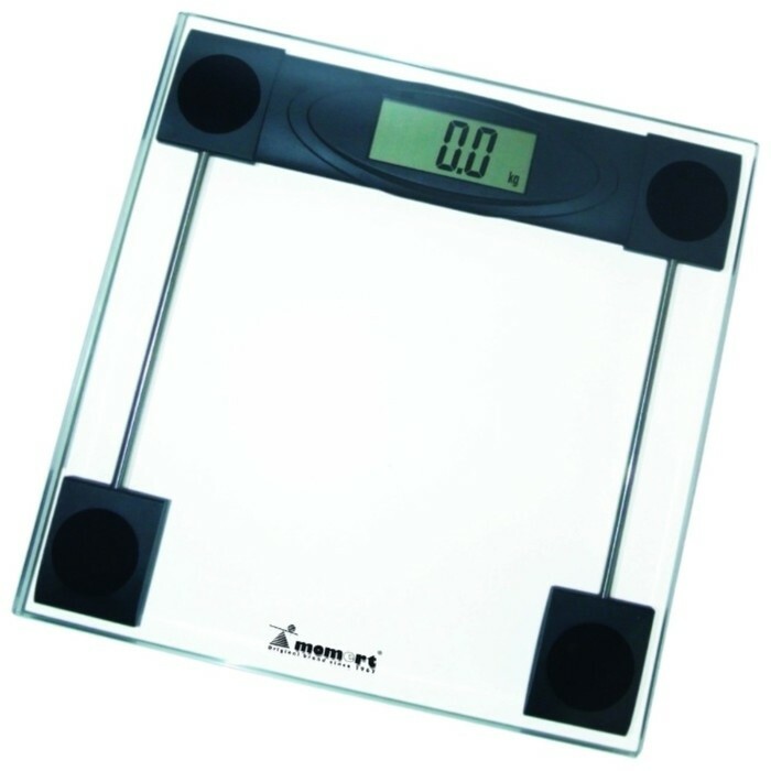 Podlahová váha Momert 5869, elektronická, do 180 kg, sklenená, čierna