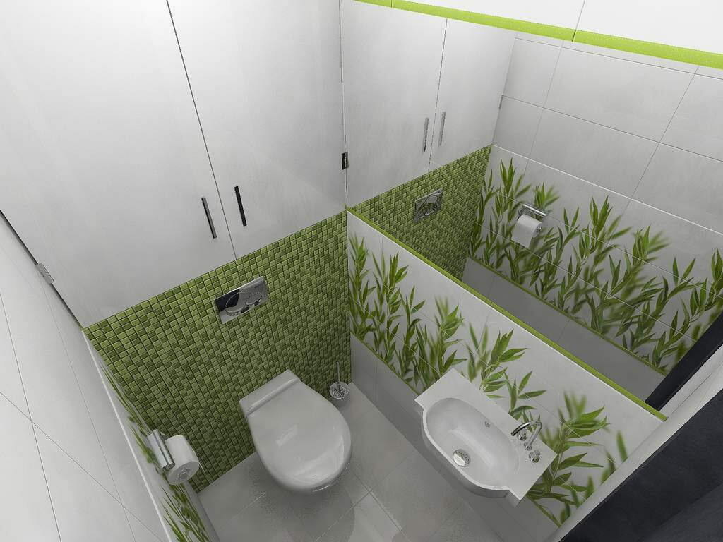 Lakoniske dører i stil med minimalisme over toalettet