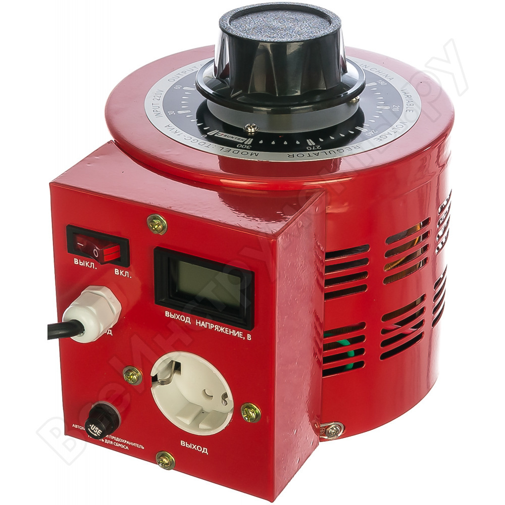 Laboratório autotransformador suntek latr 1000va faixa vermelha 0-300 volts, 4a sk2.2_ltr1000red