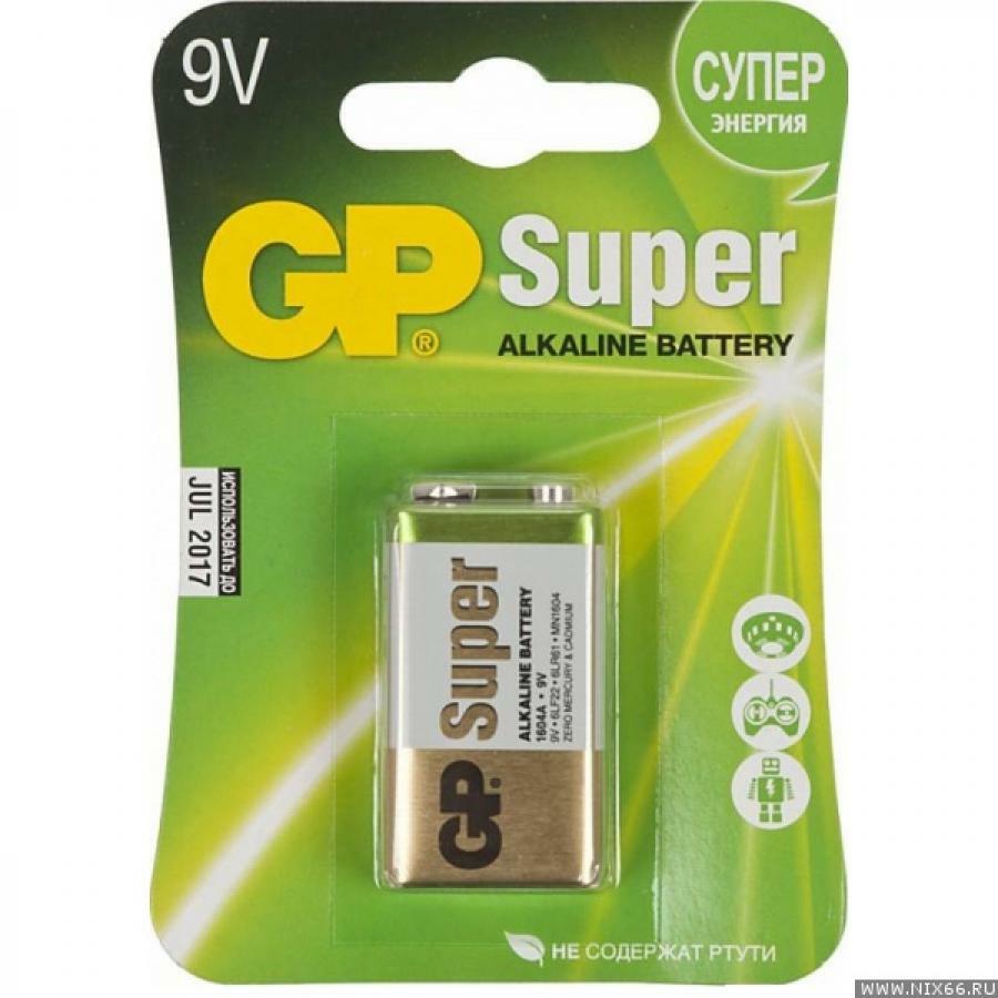 Batteri Krona GP Super Alkaline 1604A 6LR61 9V 550mAh (1st)