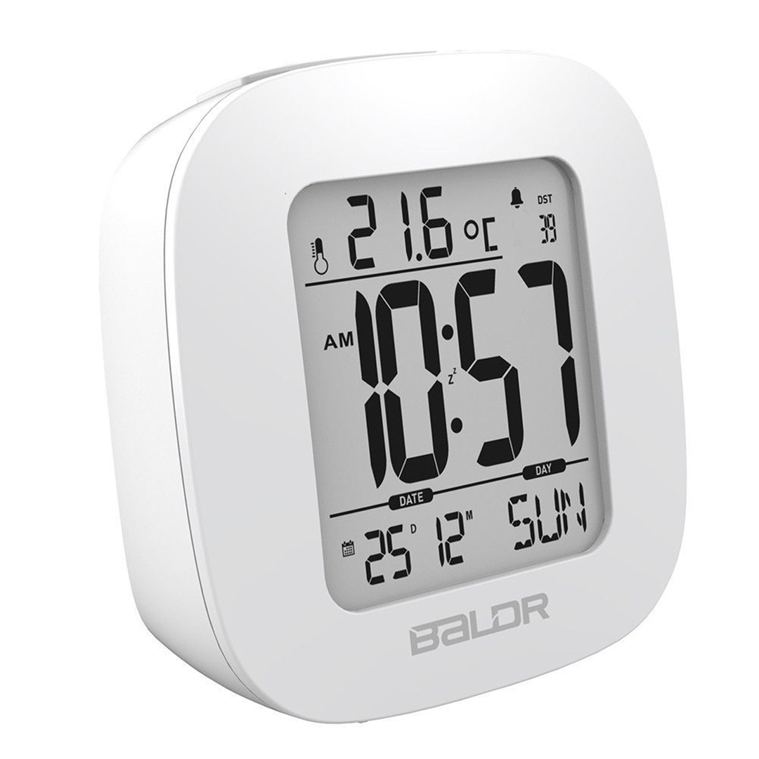 LCD -skjerm Digitalt termometer Alarm Snooze Klokke Kalender Temperatur Dato