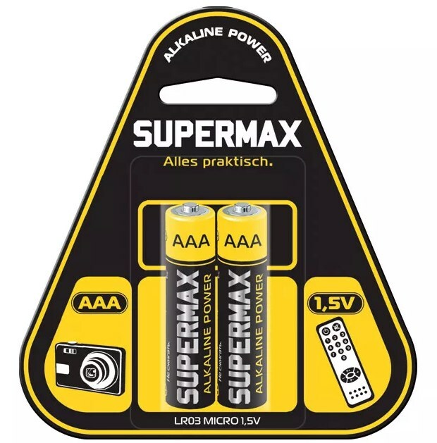 Supermax batteri alkalisk lillefinger (2 stk)