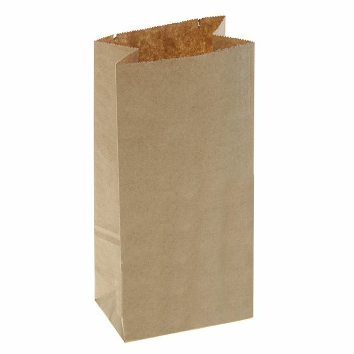 Kraftpapirpose, rektangulær bund 8 x 5 x 17 cm
