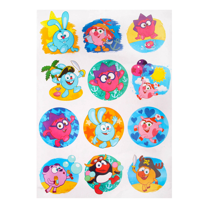 Decoratieve stickers voor kinderen in het bad SMESHARIKI \
