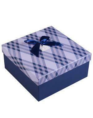 Gift box Classic style 15.5 * 15.5 * 6.5cm, decor. bow, cardboard, Hansibag