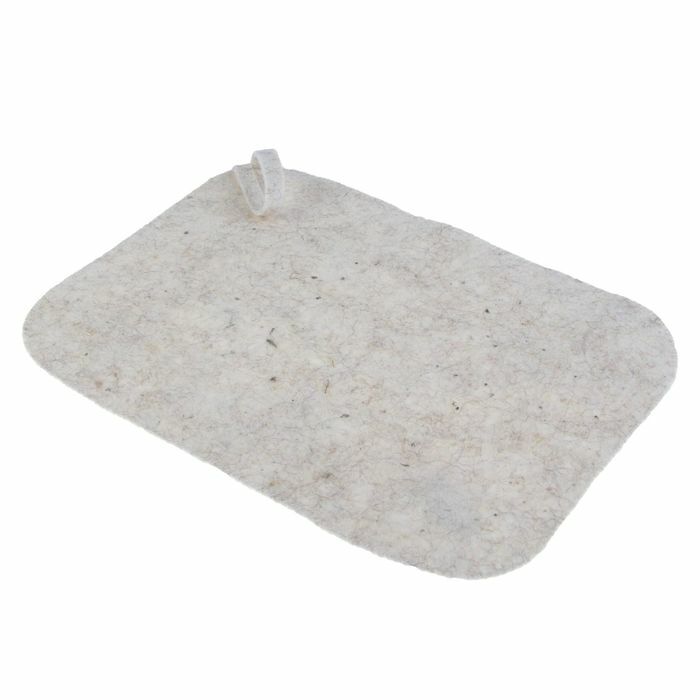 Vonios ir saunos kilimas „Economy“, veltinis, baltas, 40 × 30 cm