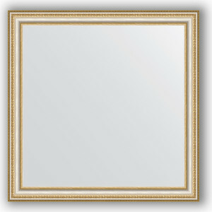 Ogledalo u okviru od bageta Evoform Definite 75x75 cm, zlatne perle na srebru 60 mm (BY 1027)