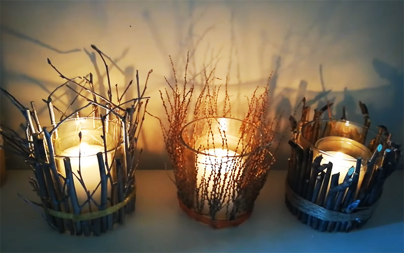 You can also make a glass from unpainted twigs. It will turn out no worse, but much more natural