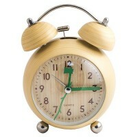 Relógio despertador de madeira, redondo