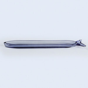 Sklenená servírovacia miska Doiy Cadaques 44,8 cm, modrá