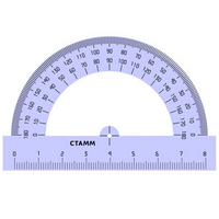 Színezett szögmérő Stamm, átlátszó, 8 cm