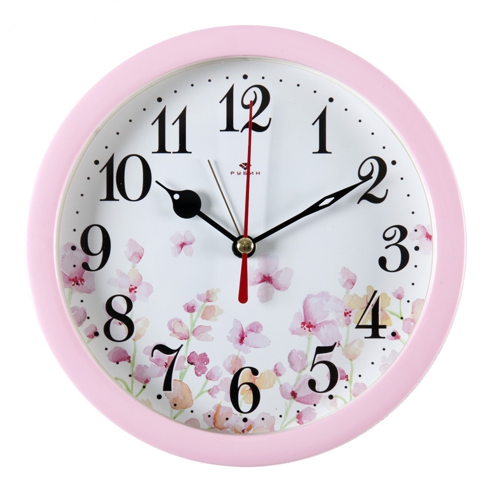 Reloj despertador Ruby of Easy awakening, d = 15cm, caja rosa, plástico / vidrio