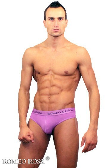 Pánské tanga kalhotky Romeo Rossi R1006-6 světle purpurové s elastickým páskem