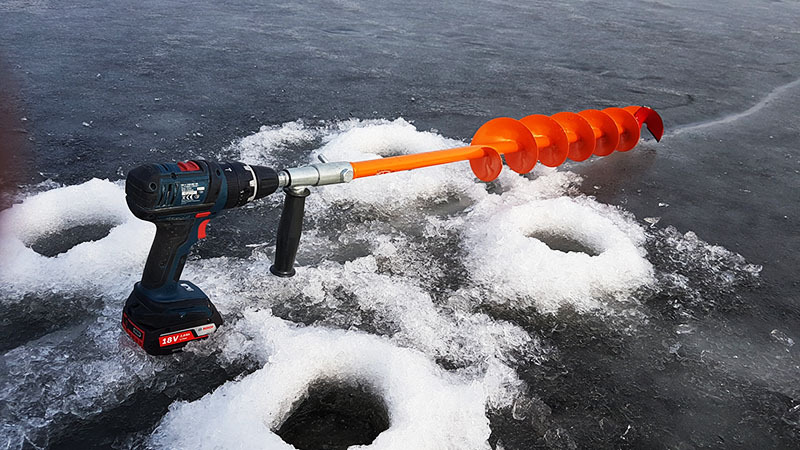 Para os amantes da pesca no gelo, essa broca será muito útil.