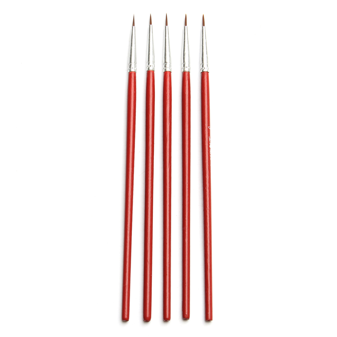 Short Handle Artist Paint Brush Set Round Shape Nylon Hair Hook Line Handle Brush Set