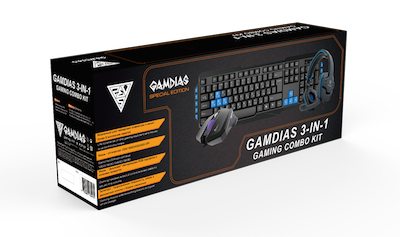 Kit da gioco Gamdias (3 in 1): tastiera + mouse + cuffie per PC