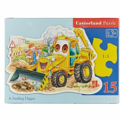 Puzzle Castor Land Tractor 15 dílů Sestavený rozměr obrázku: 23 * 16,5 cm.