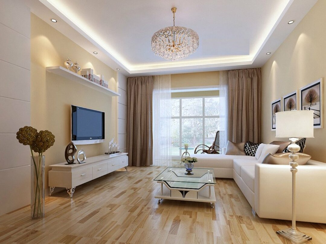 Pastelové odstíny v designu obývacího pokoje městského bytu