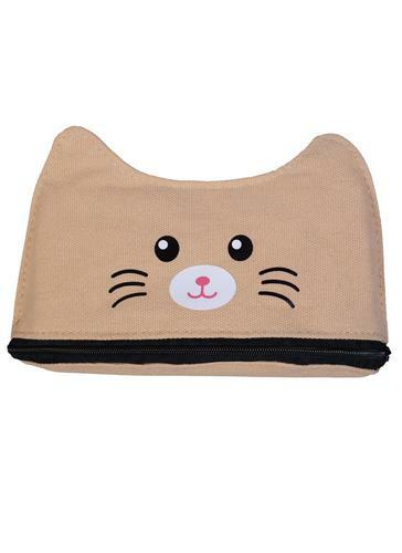 Cosmetic bag with zipper Cat (20x11) (fabric) (PVC box)