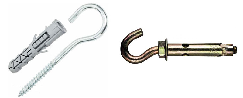 Screw hook for dowel and anchor