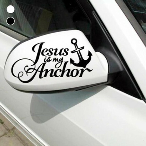 Bilklistremerke Jesus I Am My Anchor Signs Car Truck Bumper Windows Mirrors Decoration