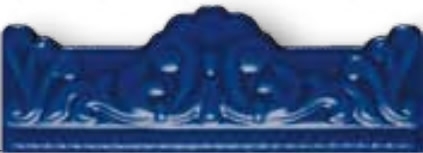 Carrelage céramique Ribesalbes Accessoires Moldura Barocca Azul Valencia (relieve) bordure 5x20