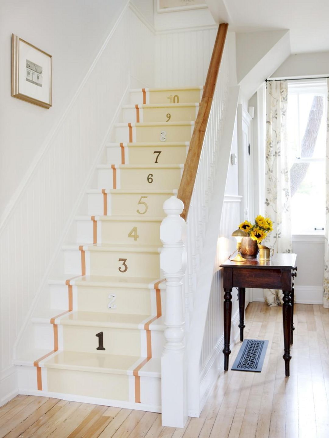 Escaliers raides avec degrés numérotés