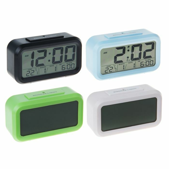 Reloj despertador LC105, fecha, retroiluminación, calendario, temperatura, 3 AAA (no incluidos), MIX